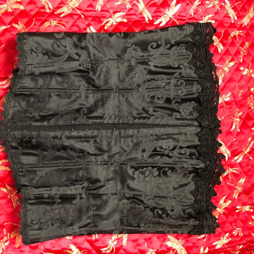 Black brocade corset